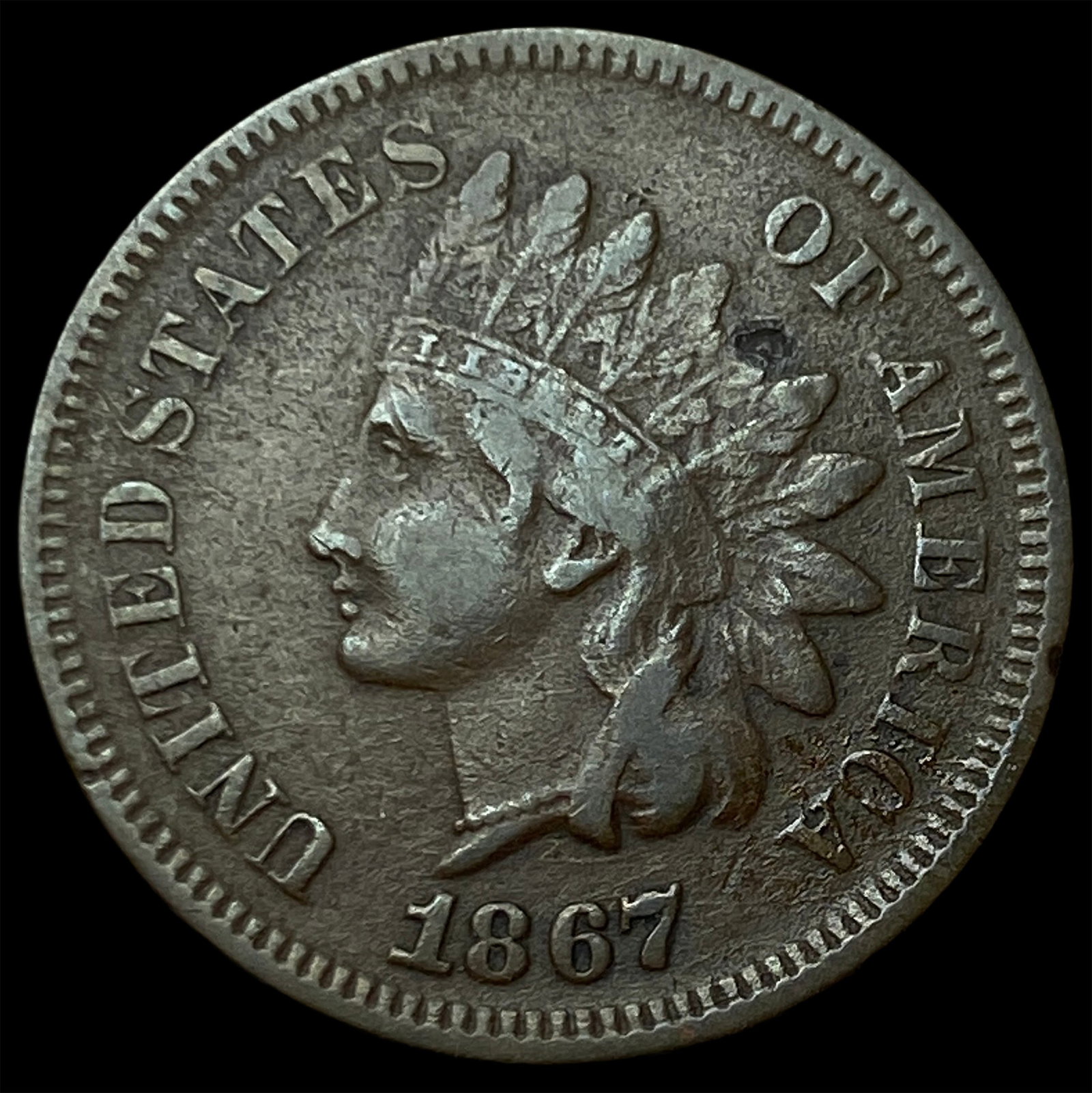 1867 Indian Head Cent NEARLY UNCIRCULATED: 1867 Indian Head Cent NEARLY UNCIRCULATED