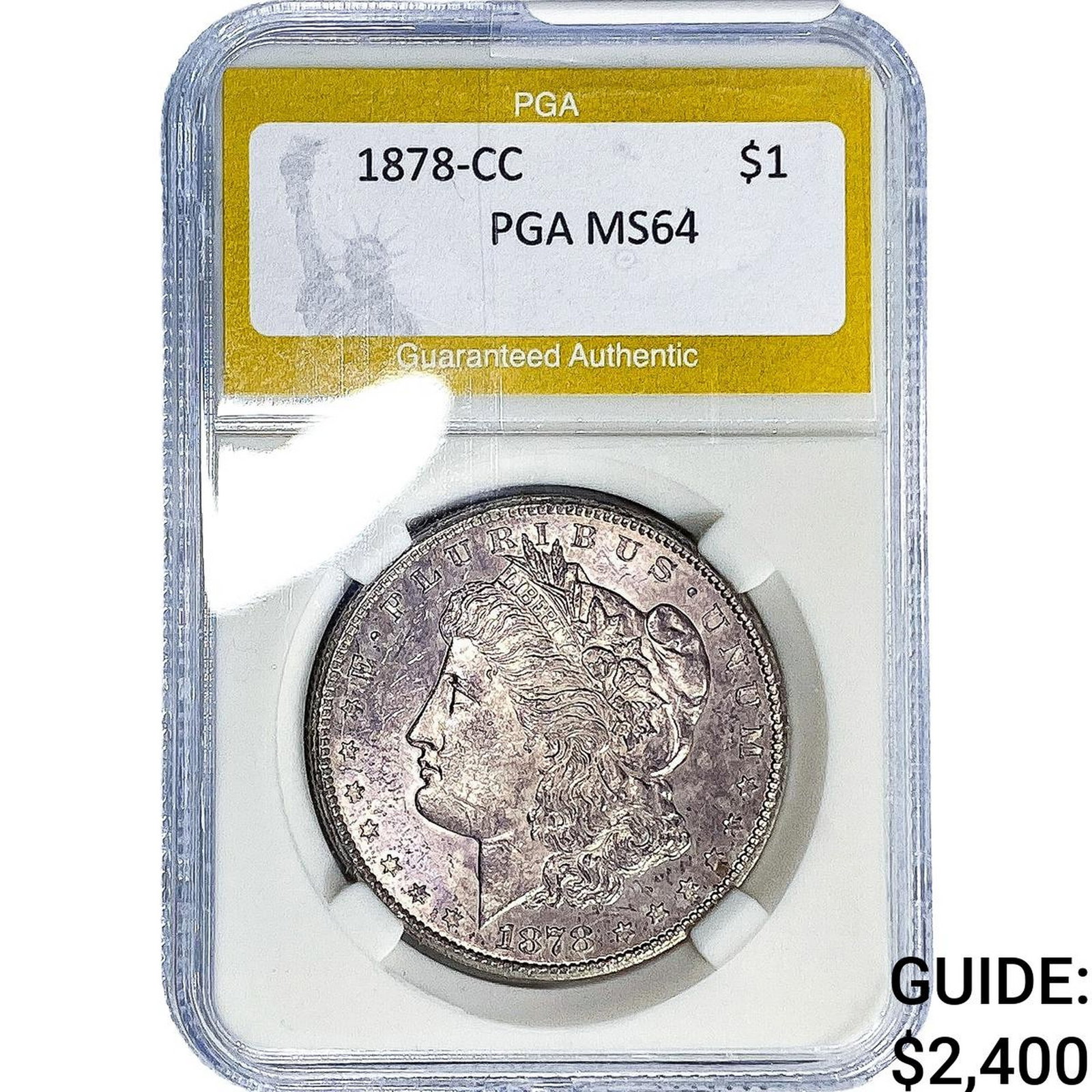 1878-CC Morgan Silver Dollar PGA MS64: 1878-CC Morgan Silver Dollar PGA MS64