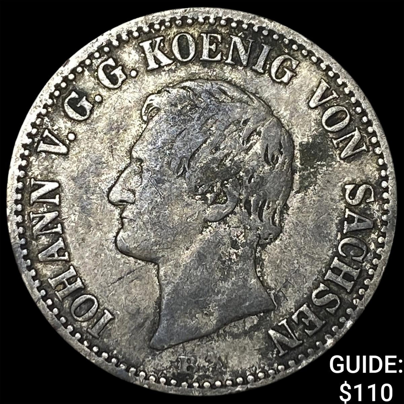 1860 German States Saxony-Albertine Silver 1/3 Thaler: 1860 German States Saxony-Albertine Silver 1/3 Thaler