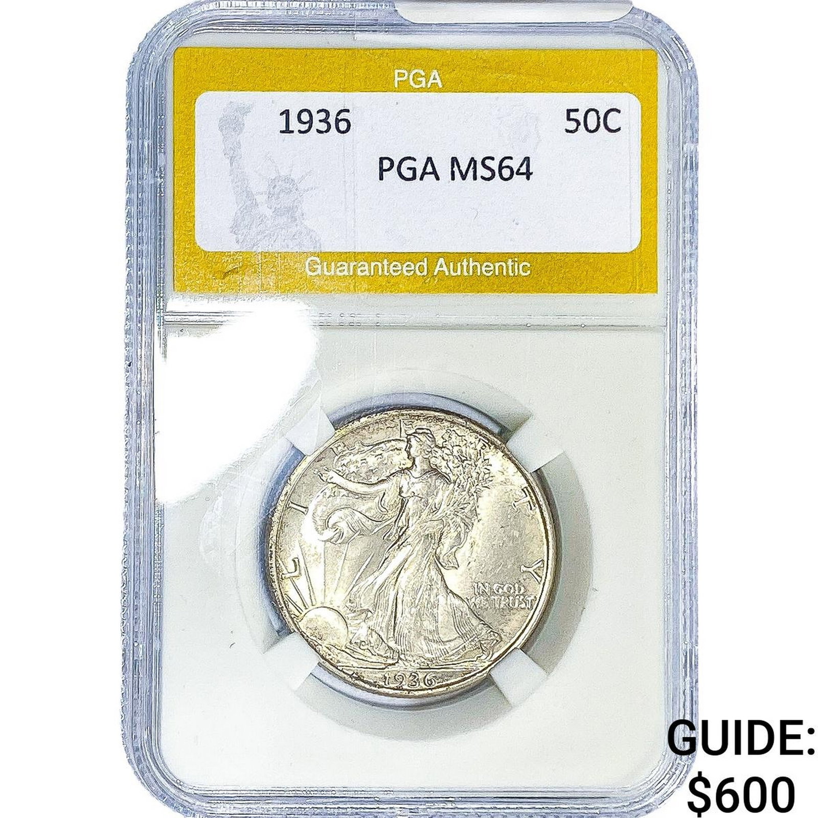 1936 Walking Liberty Half Dollar PGA MS64: 1936 Walking Liberty Half Dollar PGA MS64