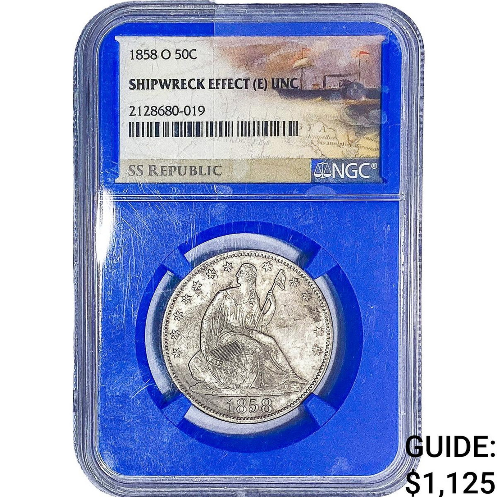 1858-O Seated Liberty Half Dollar NGC UNC: 1858-O Seated Liberty Half Dollar NGC UNC
