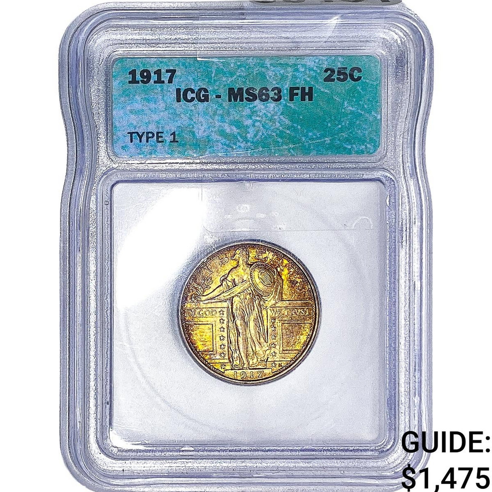 1917 Standing Liberty Quarter ICG MS63 FH: 1917 Standing Liberty Quarter ICG MS63 FH