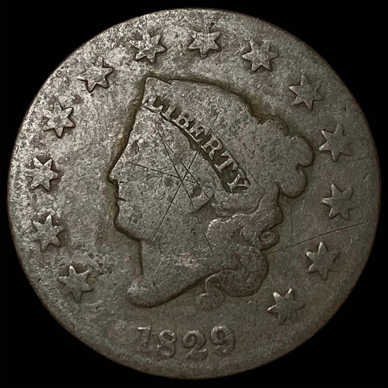 1829 Coronet Head Large Cent NICELY CIRCULATED: 1829 Coronet Head Large Cent NICELY CIRCULATED