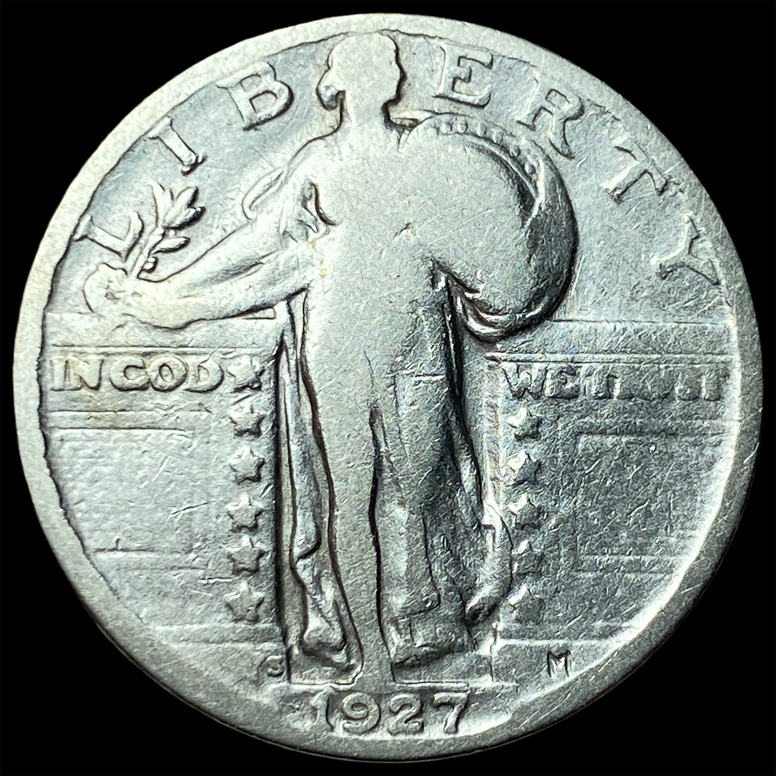 1927-S Silver Standing Liberty Quarter LIGHTLY CIRCULATED: 1927-S Silver Standing Liberty Quarter LIGHTLY CIRCULATED