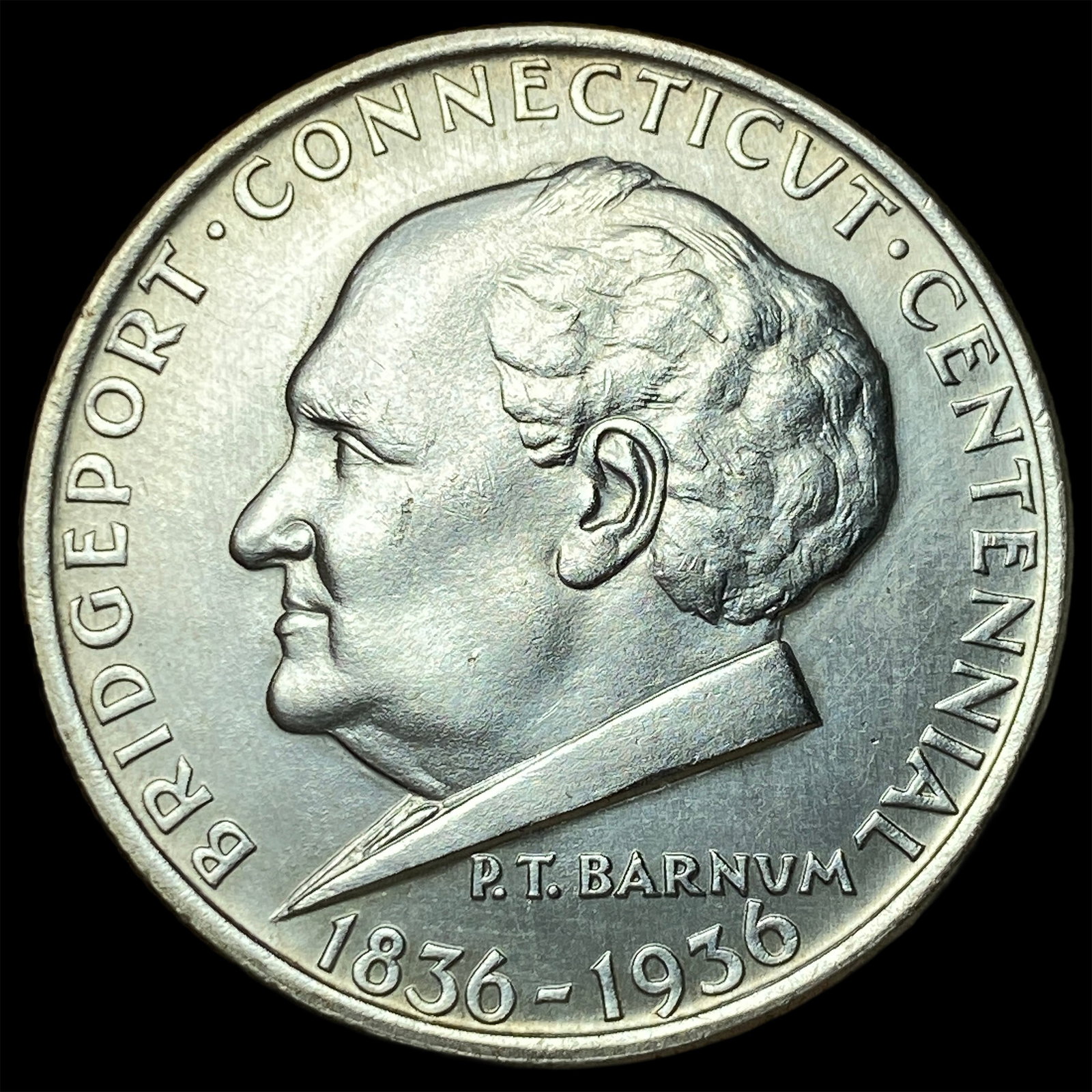 1936 Silver Bridgeport Half Dollar GEM BU (1 of 2)
