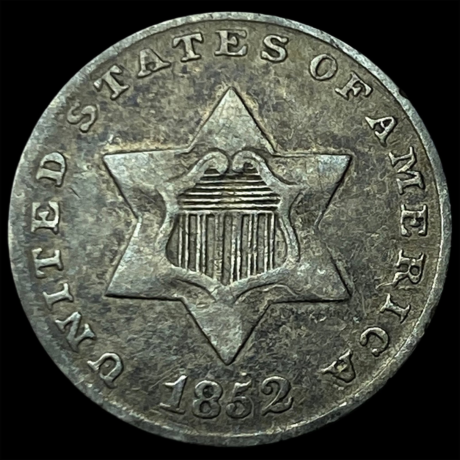 1852 Silver Three-Cent Piece NEARLY UNCIRCULATED (1 of 2)