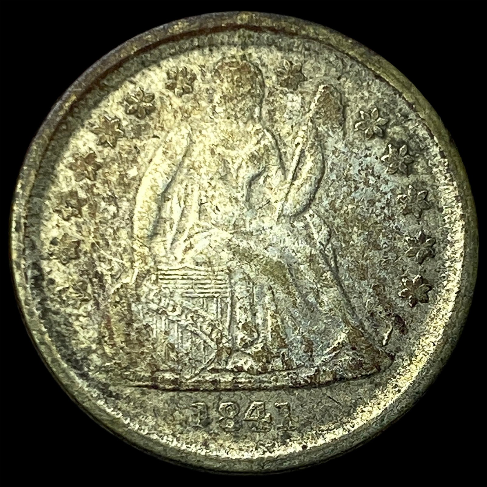 1841-O Silver Seated Liberty Dime LIGHTLY CIRCULATED: 1841-O Silver Seated Liberty Dime LIGHTLY CIRCULATED