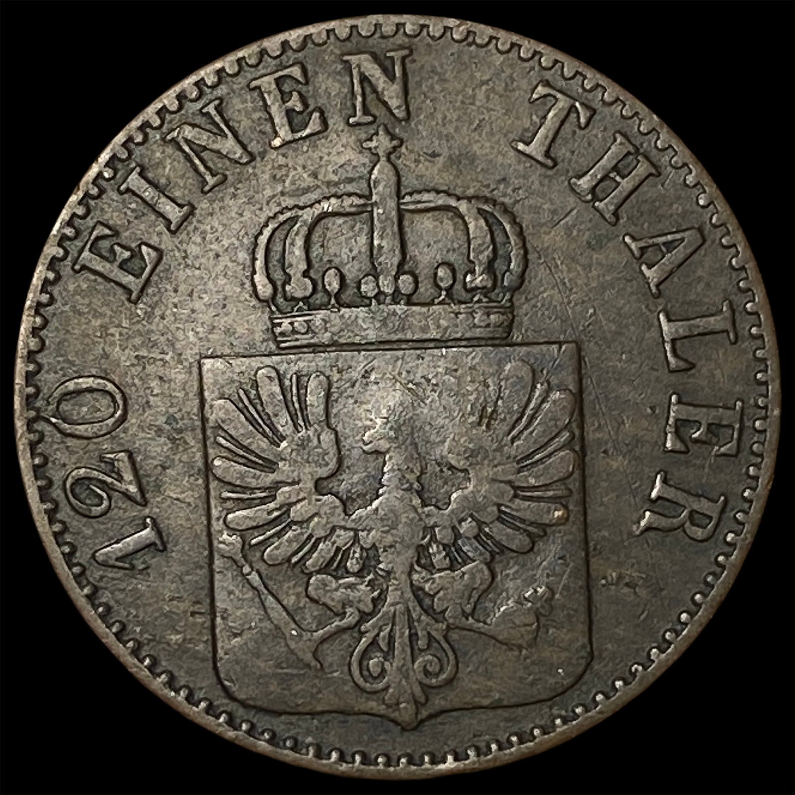 1860A German States Prussia Copper 3 Pfennig: 1860A German States Prussia Copper 3 Pfennig