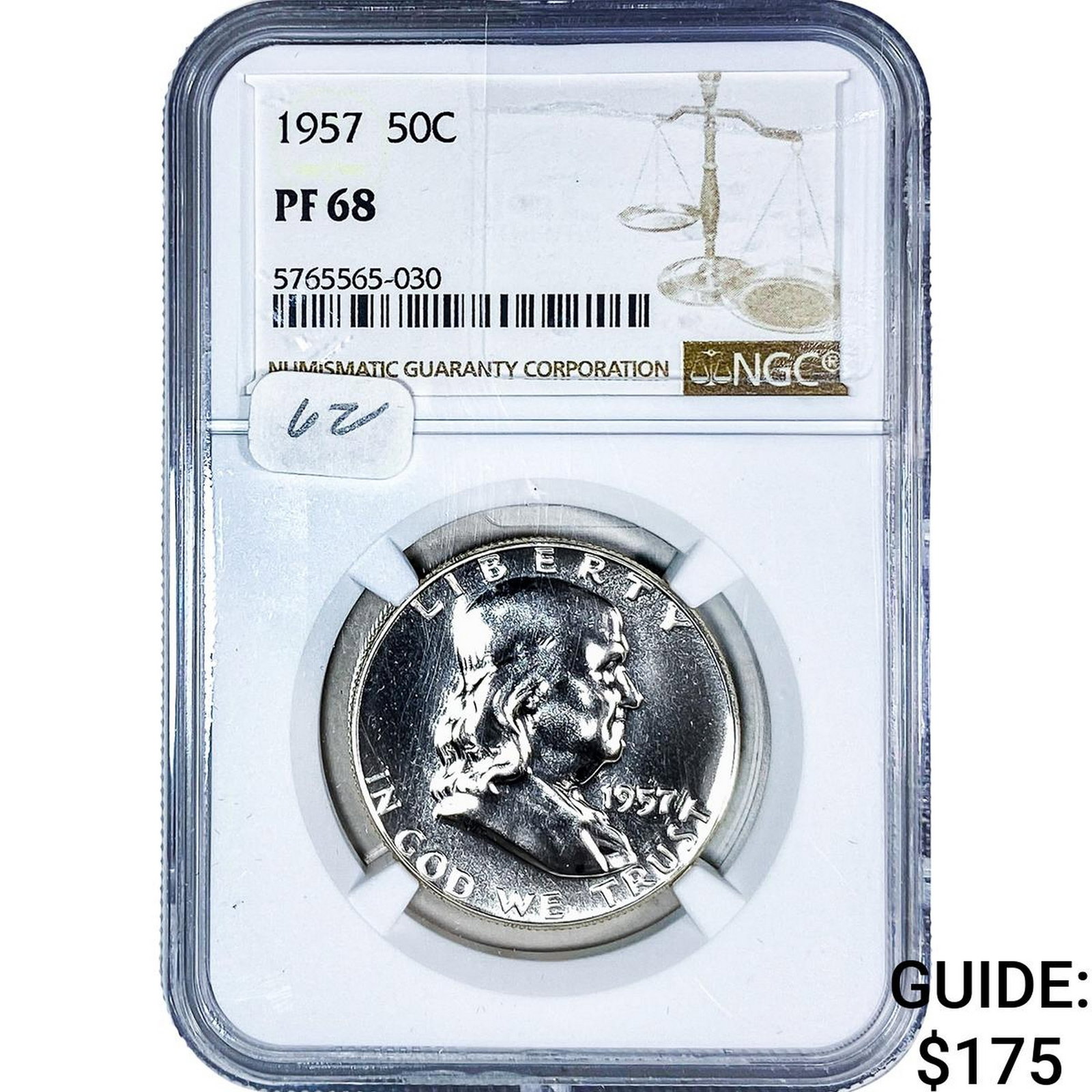 1957 Franklin Half Dollar NGC PF68: 1957 Franklin Half Dollar NGC PF68