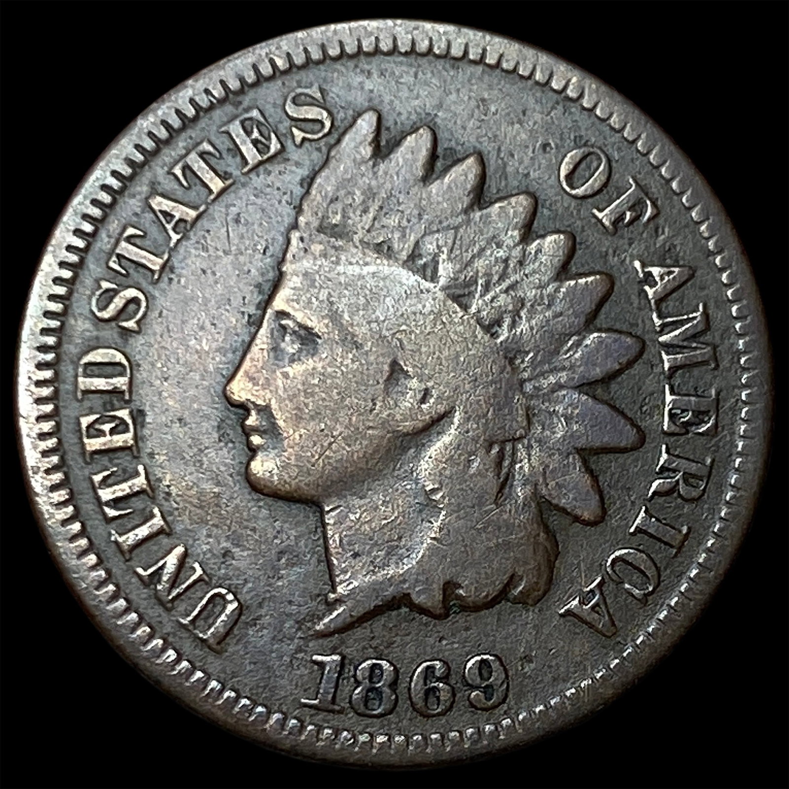 1869 Indian Head Cent LIGHTLY CIRCULATED: 1869 Indian Head Cent LIGHTLY CIRCULATED