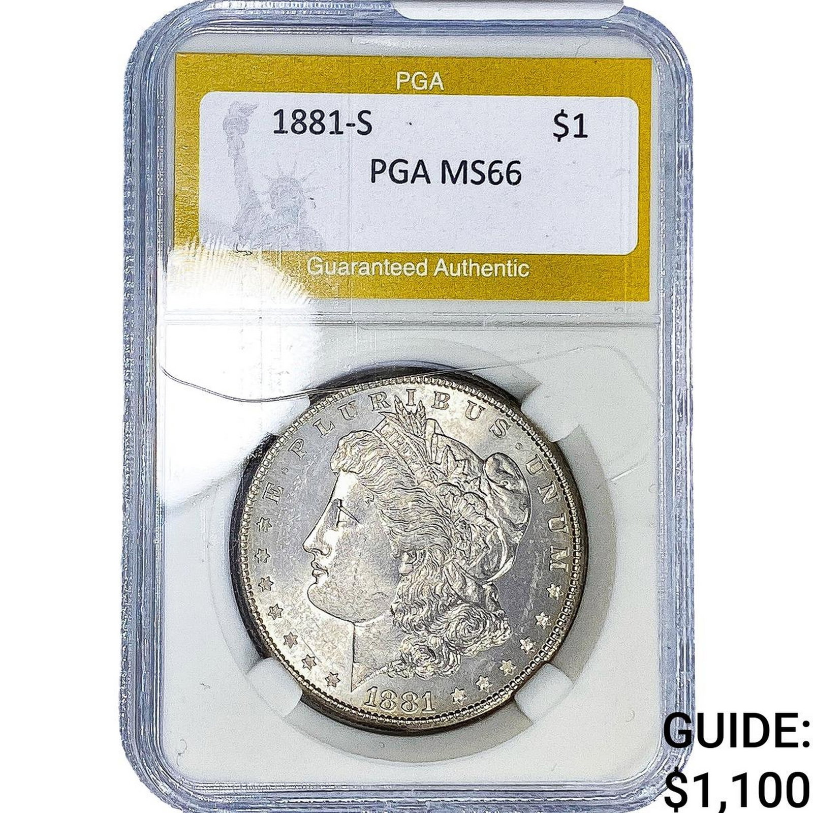 1881-S Morgan Silver Dollar PGA MS66: 1881-S Morgan Silver Dollar PGA MS66