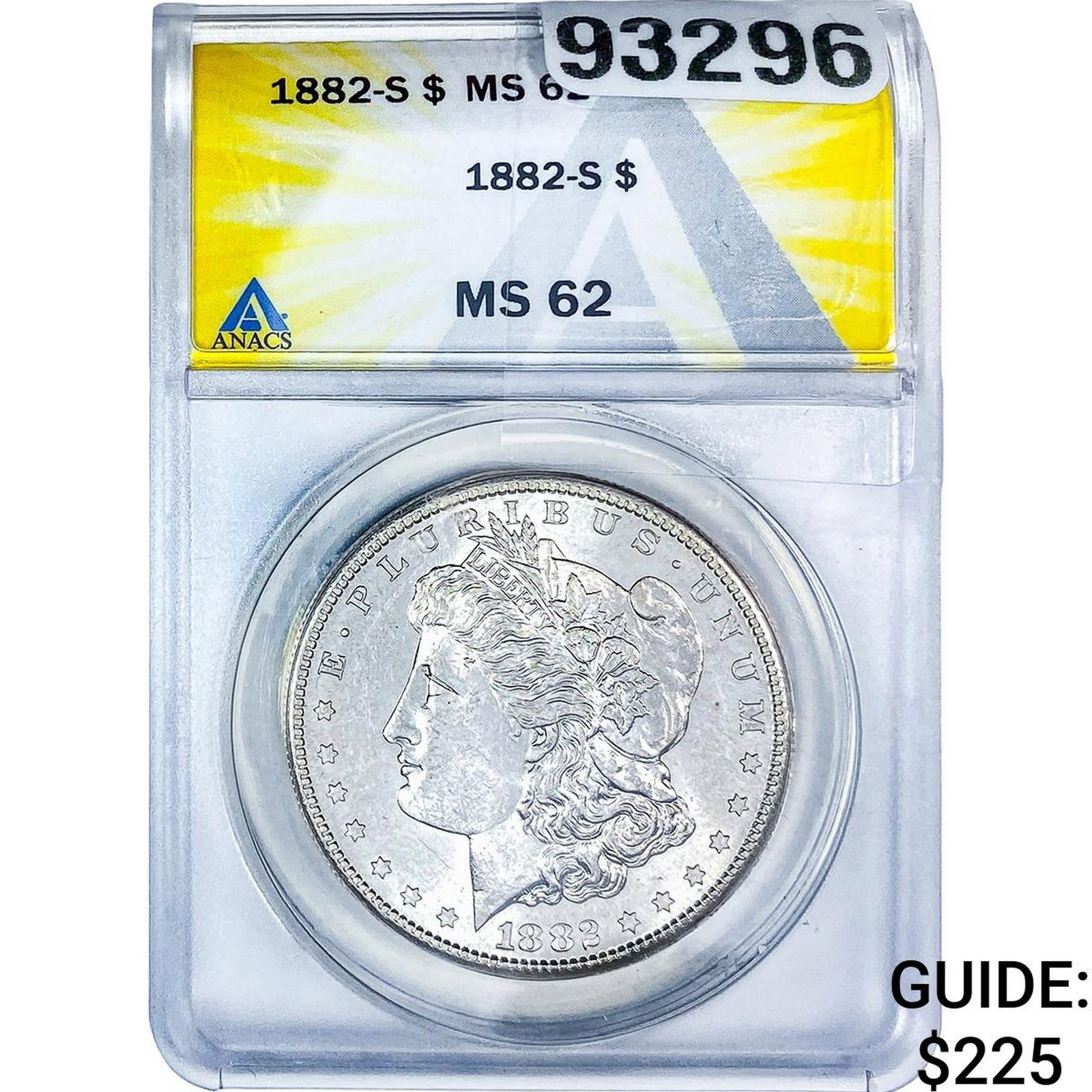 1882-S Morgan Silver Dollar ANACS MS62: 1882-S Morgan Silver Dollar ANACS MS62