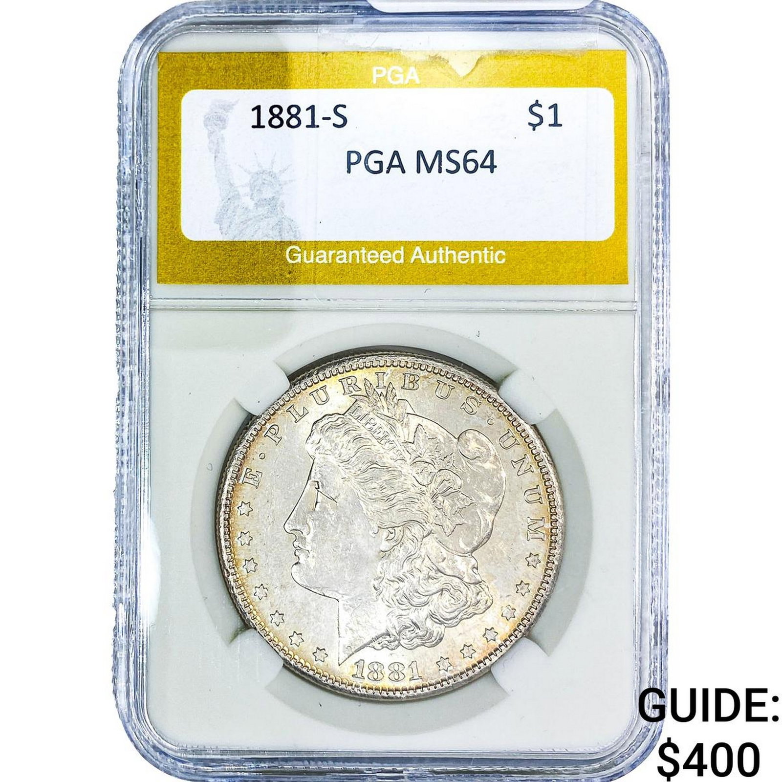 1881-S Morgan Silver Dollar PGA MS64: 1881-S Morgan Silver Dollar PGA MS64
