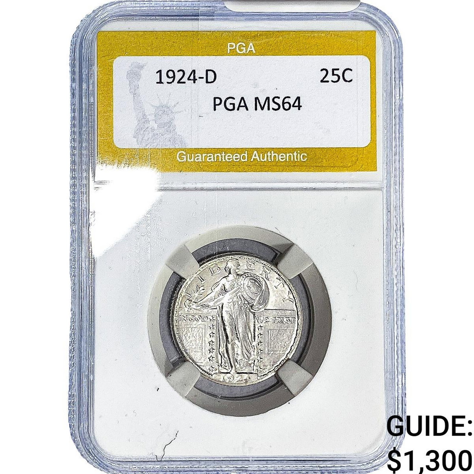 1924-D Standing Liberty Quarter PGA MS64: 1924-D Standing Liberty Quarter PGA MS64
