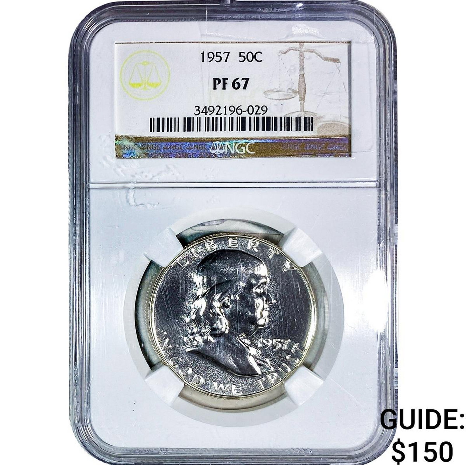 1957 Franklin Half Dollar NGC PF67: 1957 Franklin Half Dollar NGC PF67