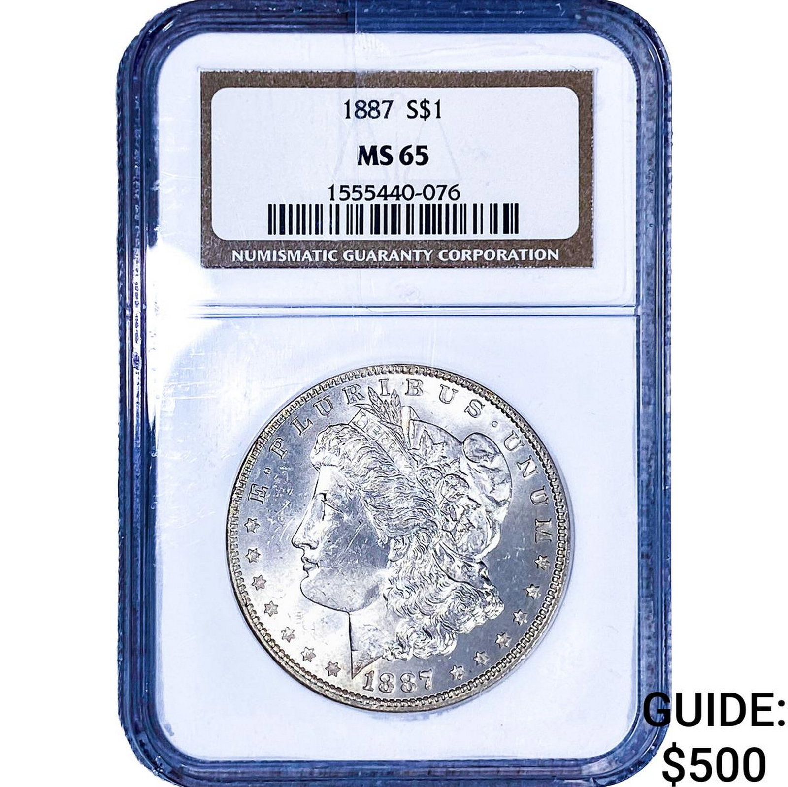 1887 Morgan Silver Dollar NGC MS65: 1887 Morgan Silver Dollar NGC MS65