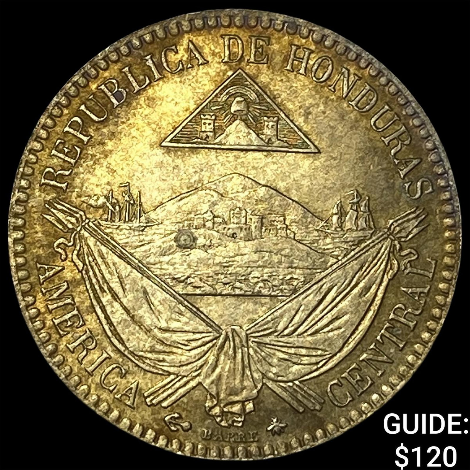1869 Honduras Copper Nickel 1/4 Real: 1869 Honduras Copper Nickel 1/4 Real