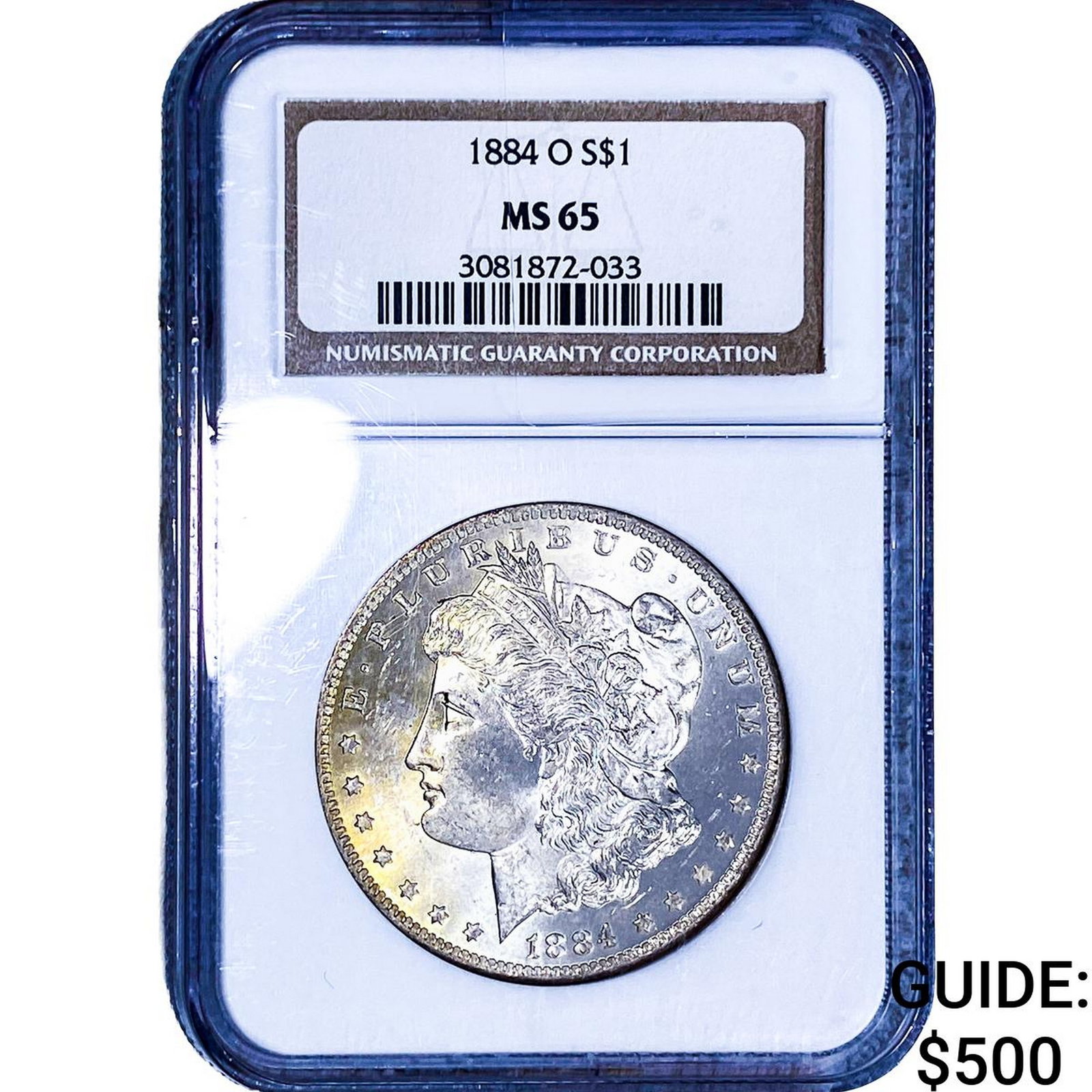 1884-O Morgan Silver Dollar NGC MS65: 1884-O Morgan Silver Dollar NGC MS65