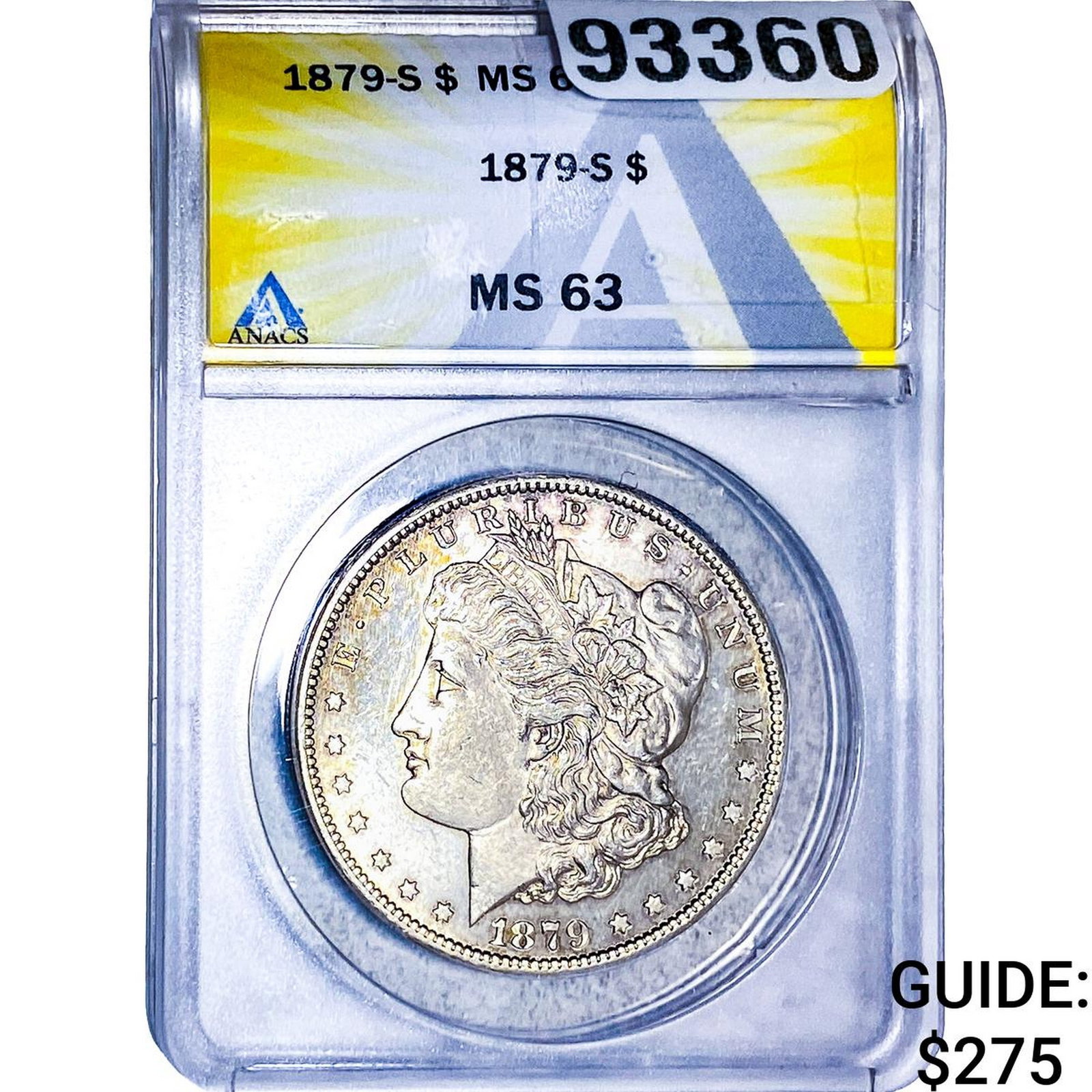1879-S Morgan Silver Dollar ANACS MS63: 1879-S Morgan Silver Dollar ANACS MS63