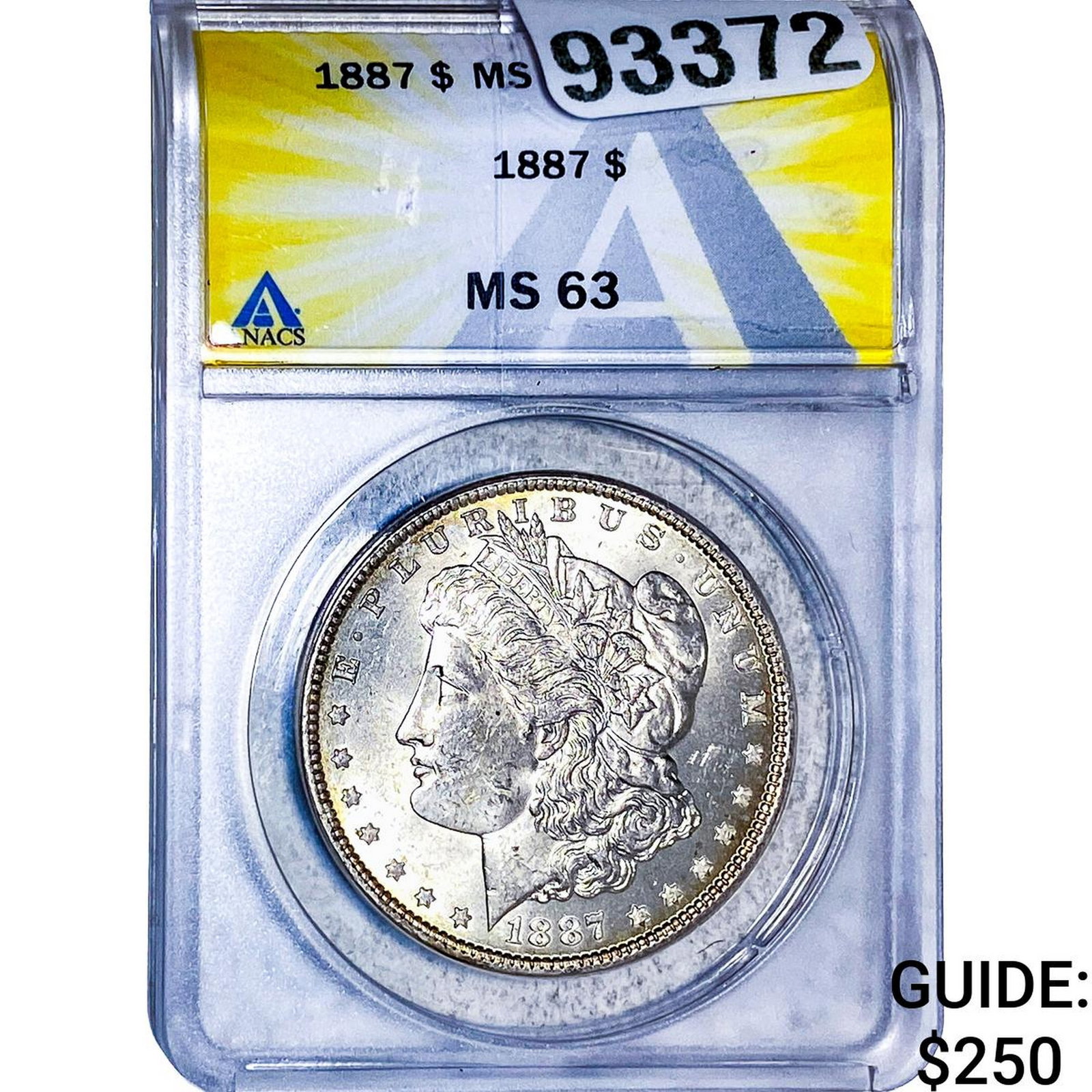 1887 Morgan Silver Dollar ANACS MS63: 1887 Morgan Silver Dollar ANACS MS63