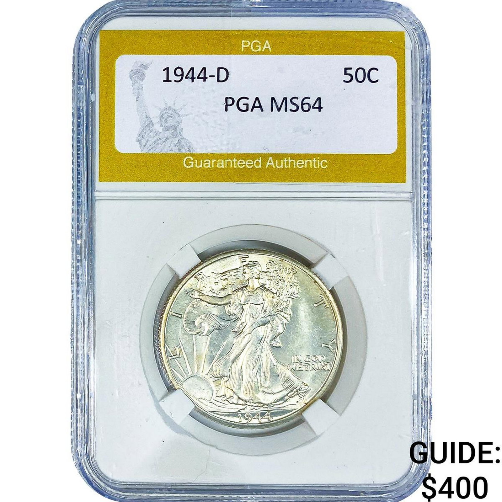 1944-D Walking Liberty Half Dollar PGA MS64: 1944-D Walking Liberty Half Dollar PGA MS64