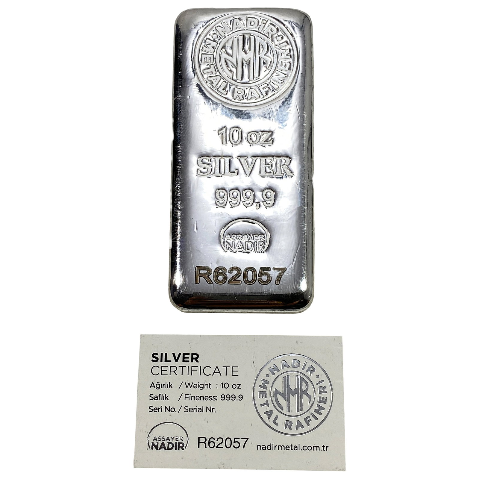 Assayer Nadir 10 oz Silver Bar: Assayer Nadir 10 oz Silver Bar