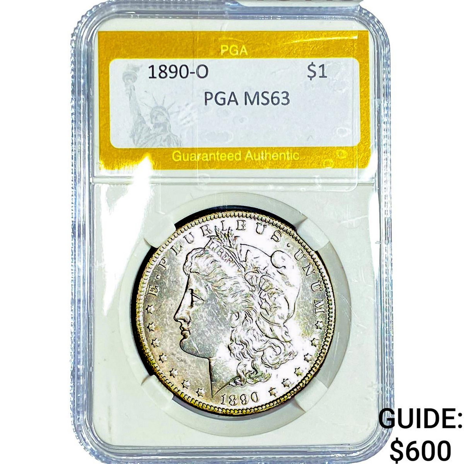 1890-O Morgan Silver Dollar PGA MS63: 1890-O Morgan Silver Dollar PGA MS63