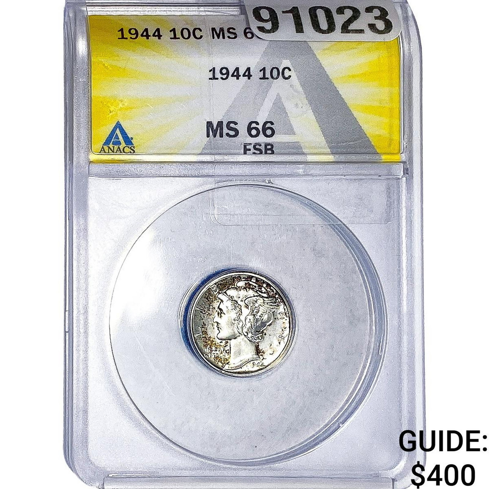 1944 Mercury Silver Dime ANACS MS66 FSB (1 of 2)