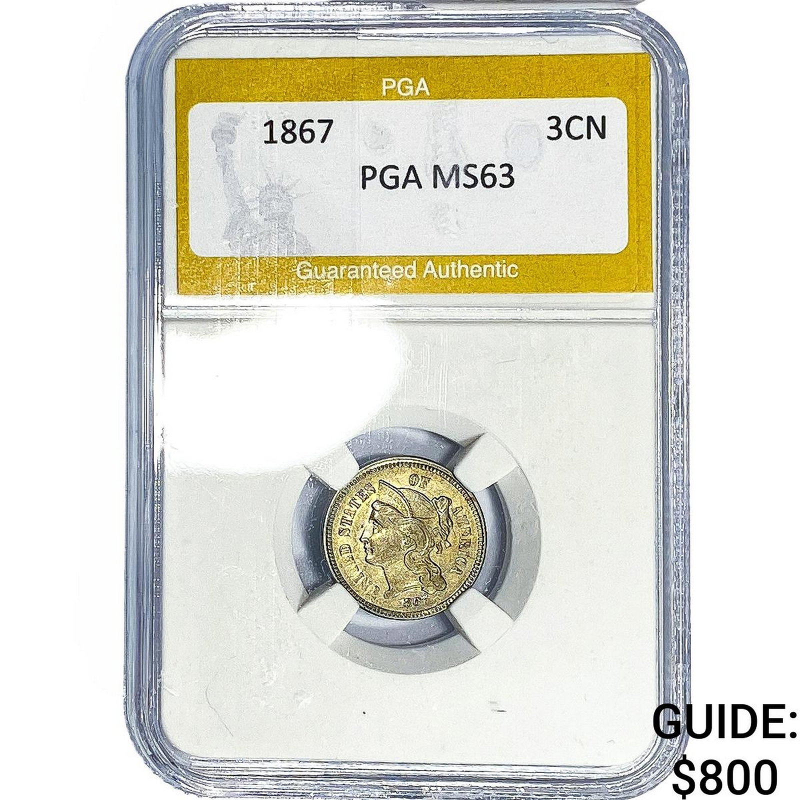 1867 Nickel Three Cent PGA MS63 (1 of 2)