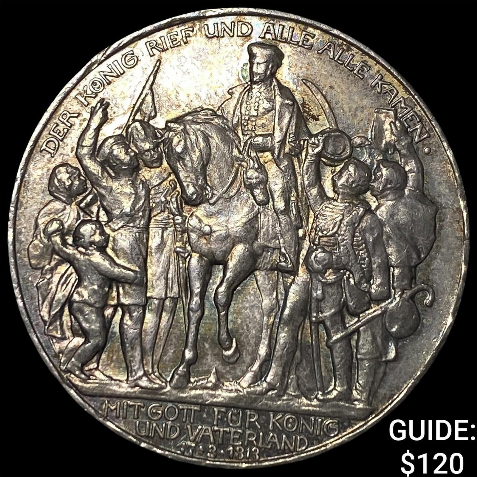 1913A German States Prussia Silver 3 Mark: 1913A German States Prussia Silver 3 Mark