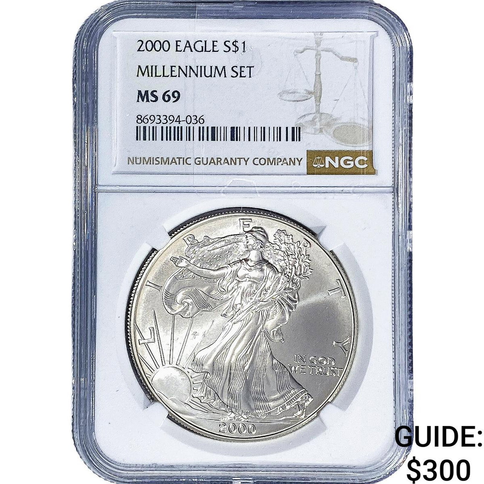 2000 Silver Eagle NGC MS69 Millennium Set: 2000 Silver Eagle NGC MS69 Millennium Set