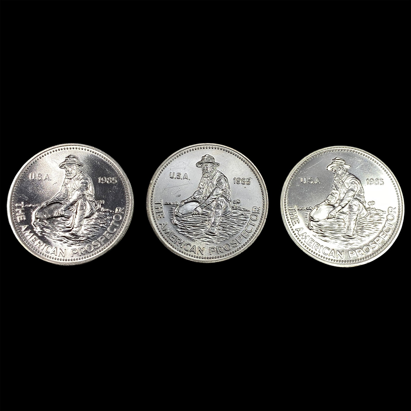 [3 Coins] 1985 Silver American Prospect 1 Troy oz: [3 Coins] 1985 Silver American Prospect 1 Troy oz