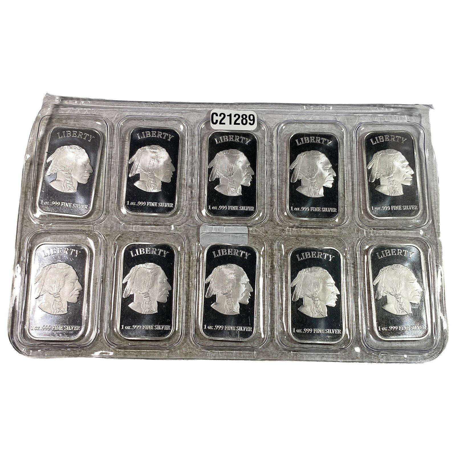 10 Buffalo 1 oz Silver Bars: 10 Buffalo 1 oz Silver Bars
