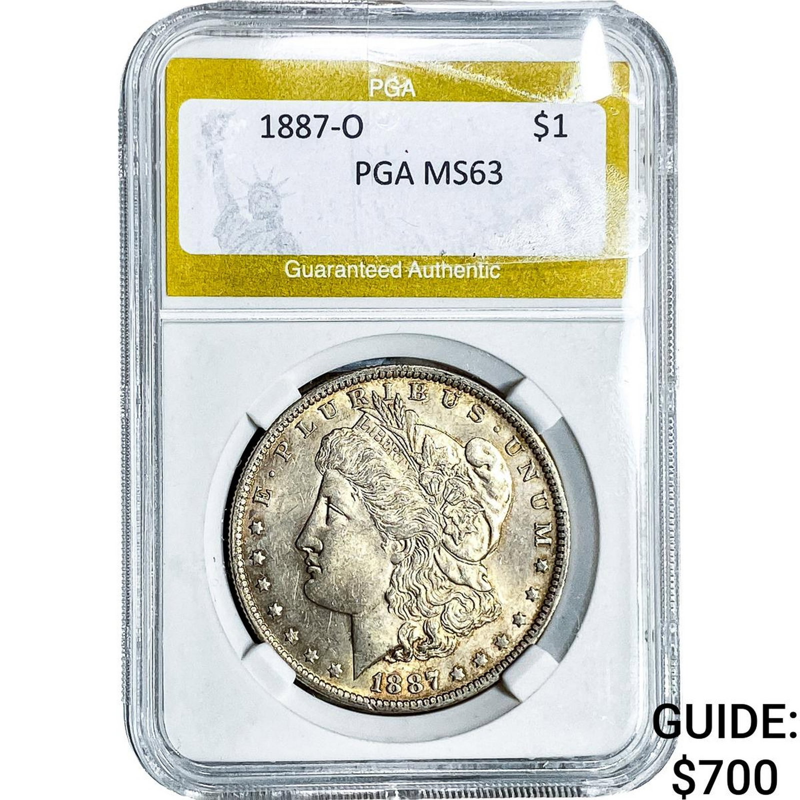 1887-O Morgan Silver Dollar PGA MS63: 1887-O Morgan Silver Dollar PGA MS63