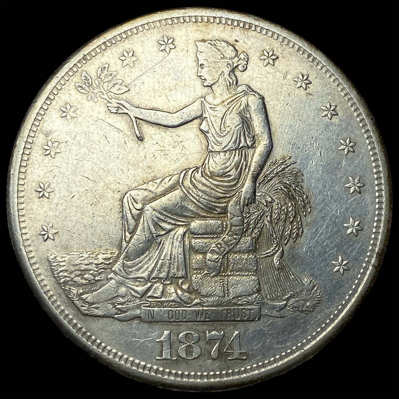 1874-S Silver Trade Dollar CLOSELY UNCIRCULATED (1 of 2)