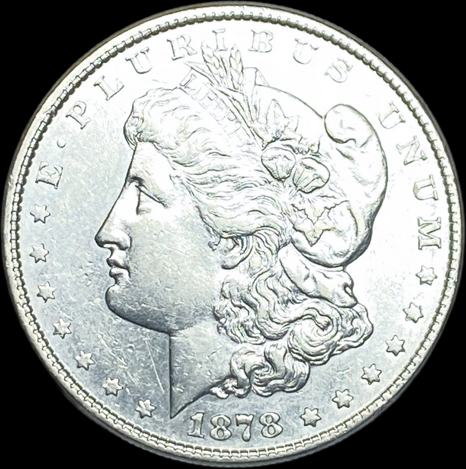 1878 8TF Silver Morgan Dollar CLOSELY UNCIRCULATED: 1878 8TF Silver Morgan Dollar CLOSELY UNCIRCULATED