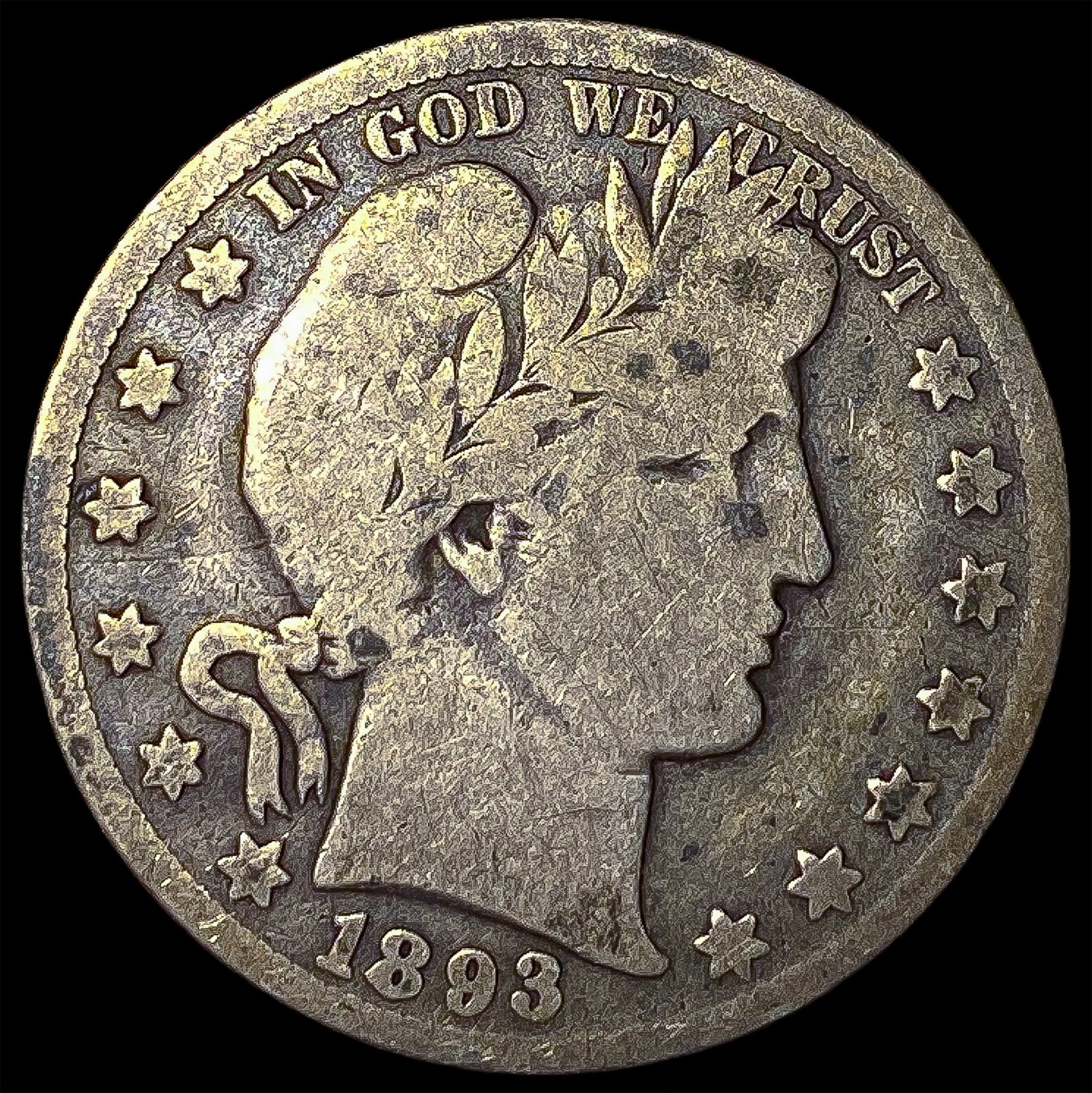 1893-O Silver Barber Half Dollar LIGHTLY CIRCULATED: 1893-O Silver Barber Half Dollar LIGHTLY CIRCULATED