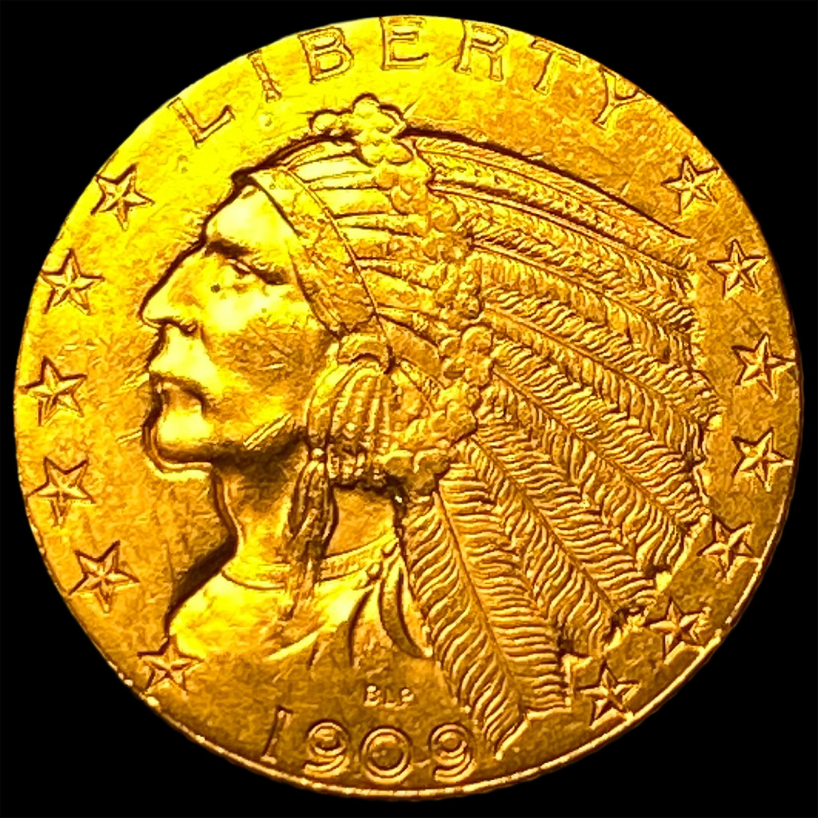 1909-D Indian Head $5 Gold Half Eagle UNCIRCULATED: 1909-D Indian Head $5 Gold Half Eagle UNCIRCULATED