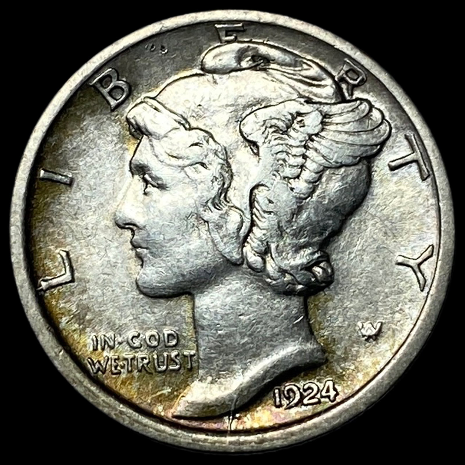 1924 Silver Mercury Dime CLOSELY UNCIRCULATED: 1924 Silver Mercury Dime CLOSELY UNCIRCULATED
