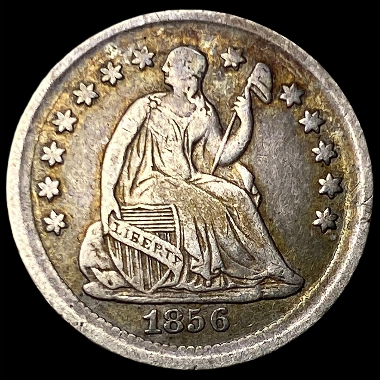 1856 Seated Liberty Half Dime NEARLY UNCIRCULATED: 1856 Seated Liberty Half Dime NEARLY UNCIRCULATED