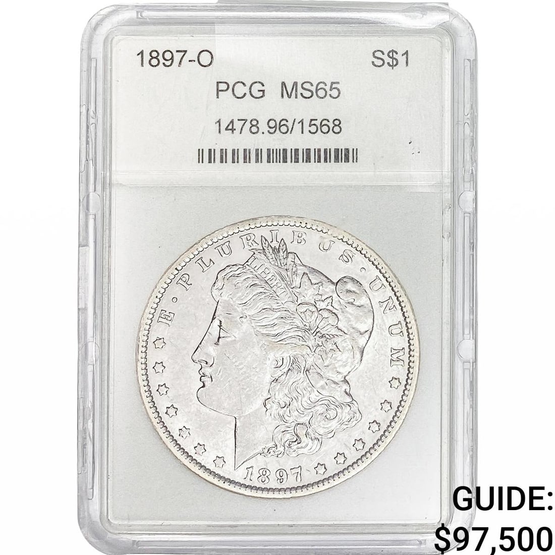 1897-O Morgan Silver Dollar NCG MS65: 1897-O Morgan Silver Dollar NCG MS65
