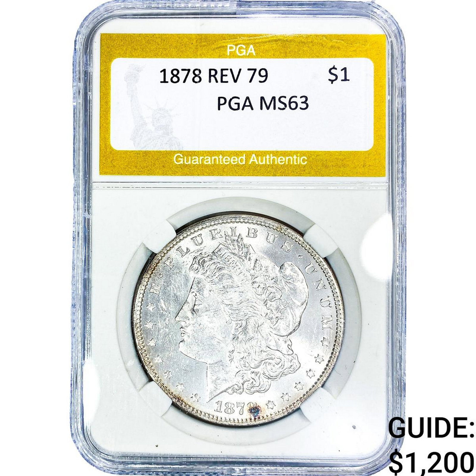 1878 REV 79 Morgan Silver Dollar PGA MS63 (1 of 2)