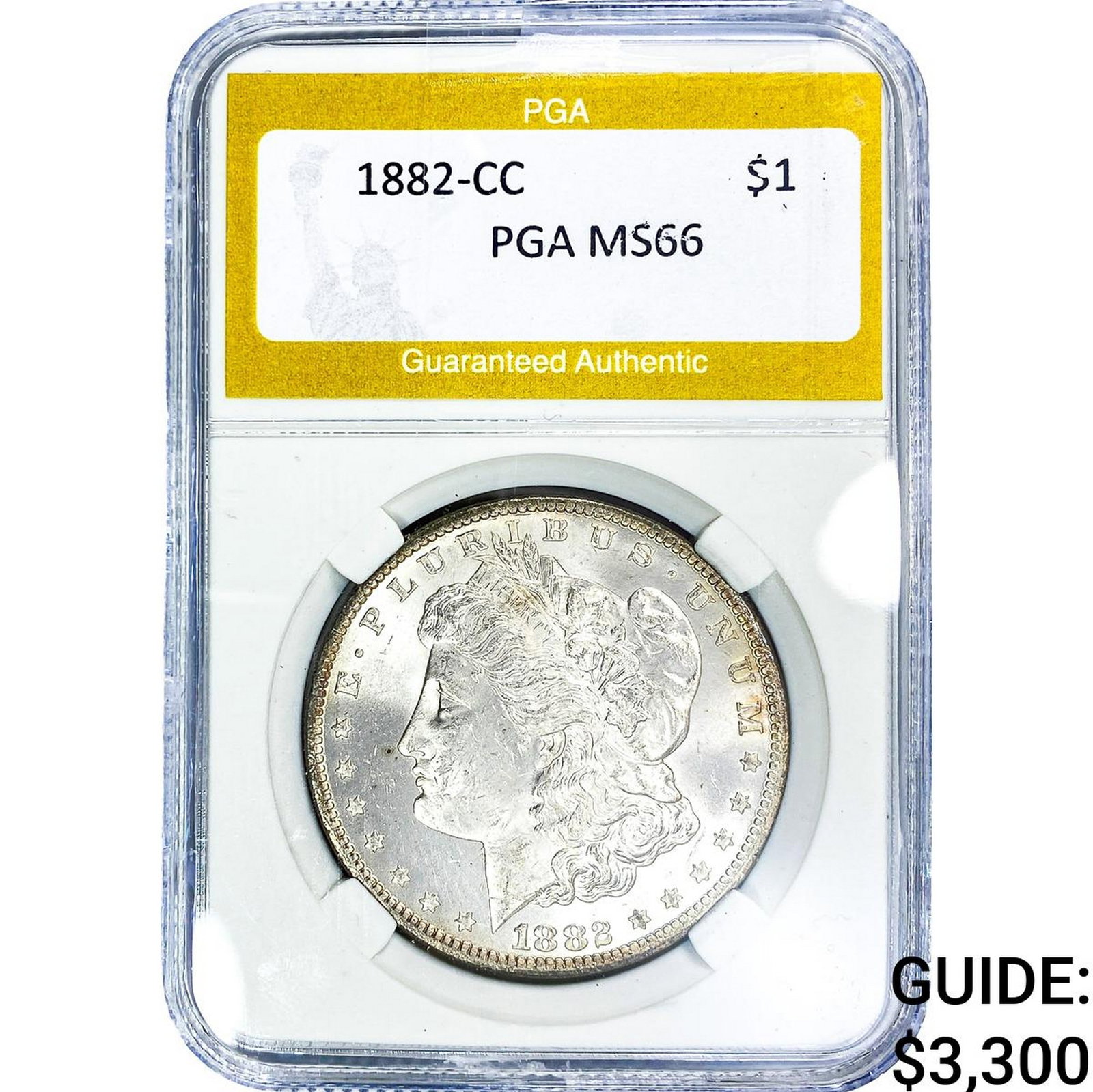 1882-CC Morgan Silver Dollar PGA MS66: 1882-CC Morgan Silver Dollar PGA MS66