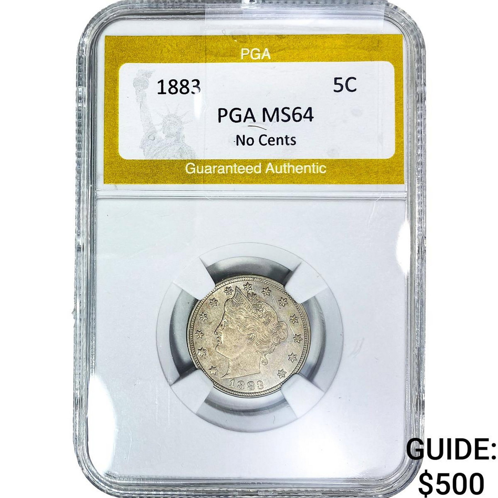 1883 Liberty Victory Nickel PGA MS64No Cents: 1883 Liberty Victory Nickel PGA MS64No Cents