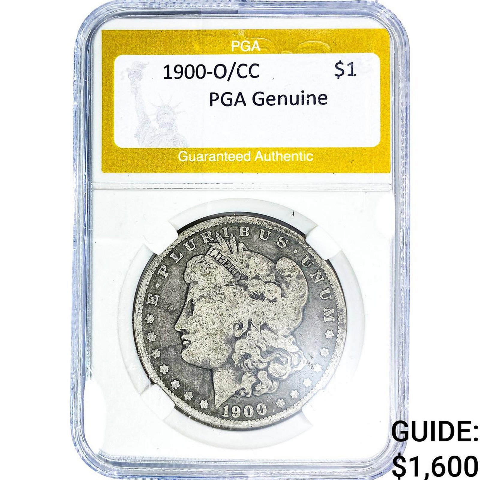 1900-O/CC Morgan Silver Dollar PGA Genuine: 1900-O/CC Morgan Silver Dollar PGA Genuine