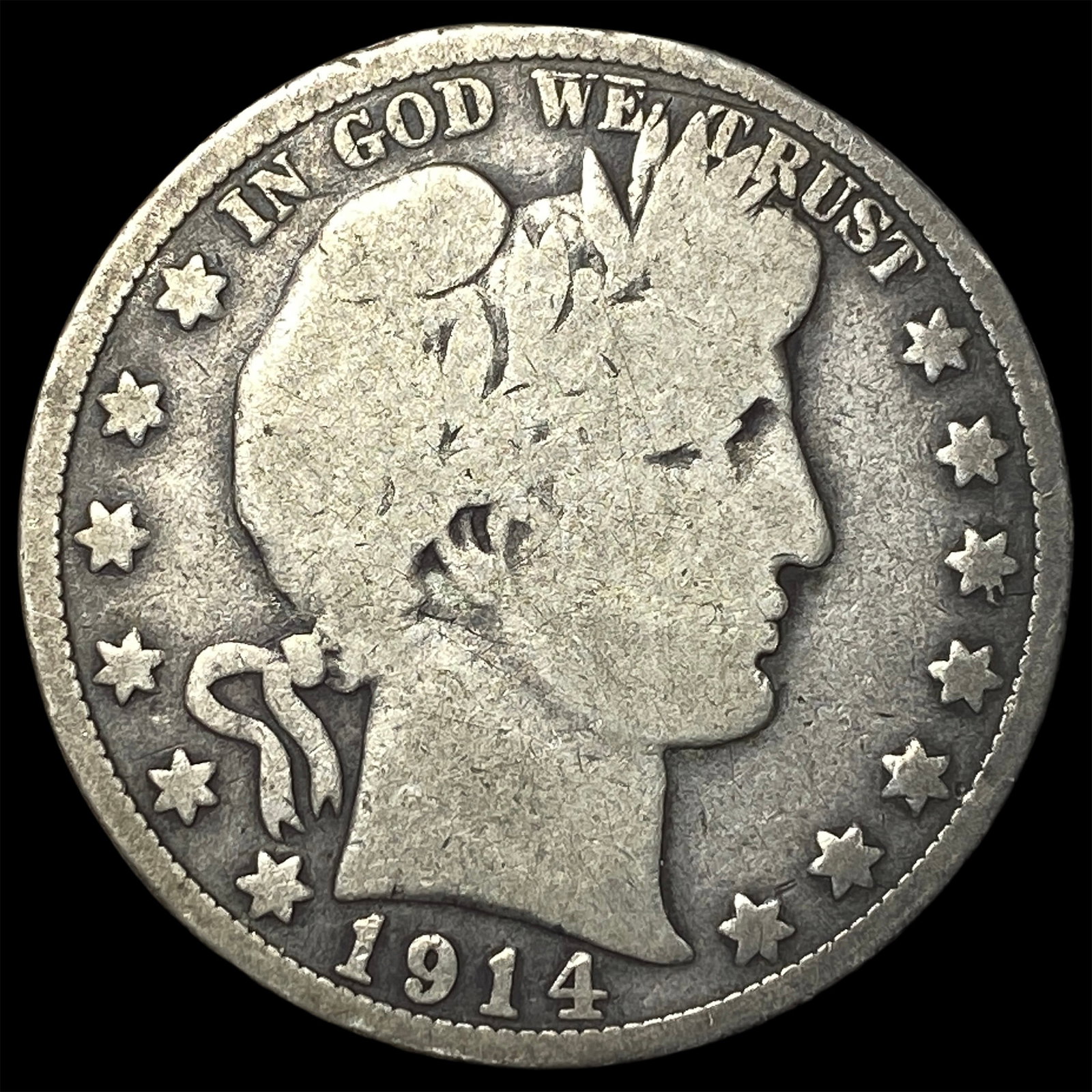1914 Silver Barber Half Dollar LIGHTLY CIRCULATED (1 of 2)