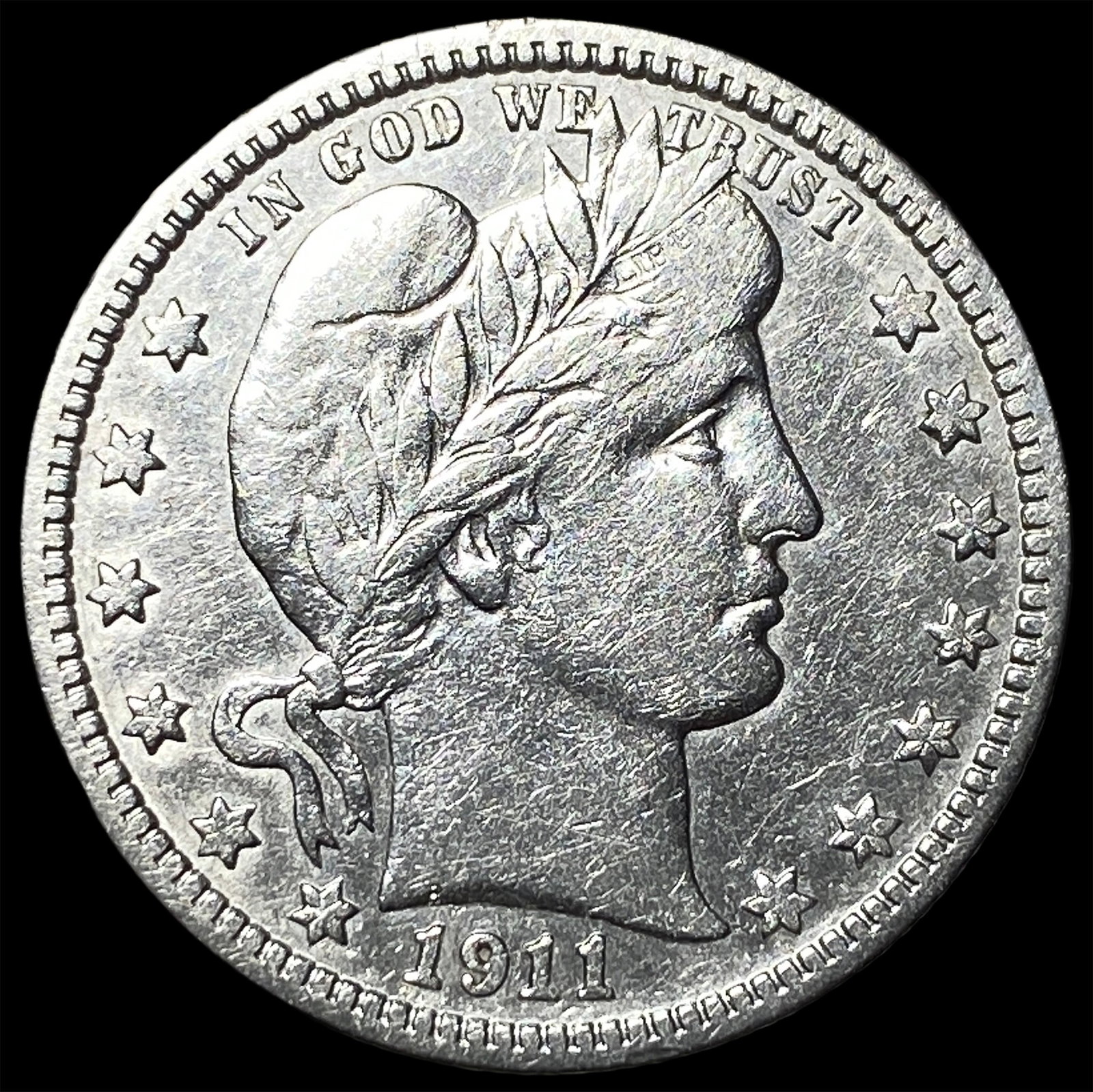 1911-D Silver Barber Quarter NEARLY UNCIRCULATED: 1911-D Silver Barber Quarter NEARLY UNCIRCULATED