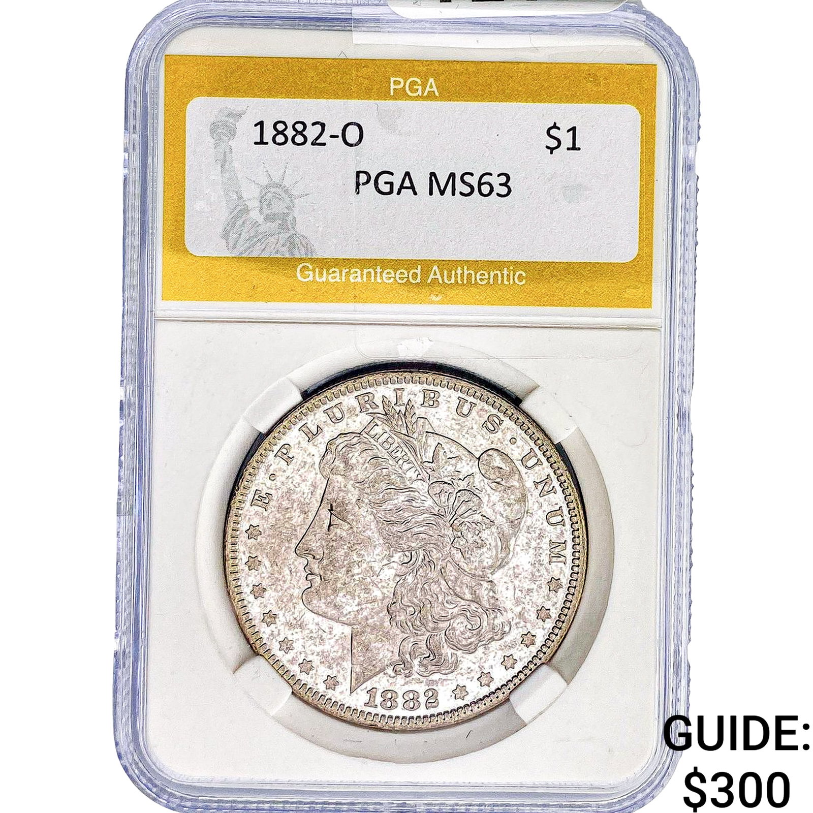 1882-O Morgan Silver Dollar PGA MS63: 1882-O Morgan Silver Dollar PGA MS63
