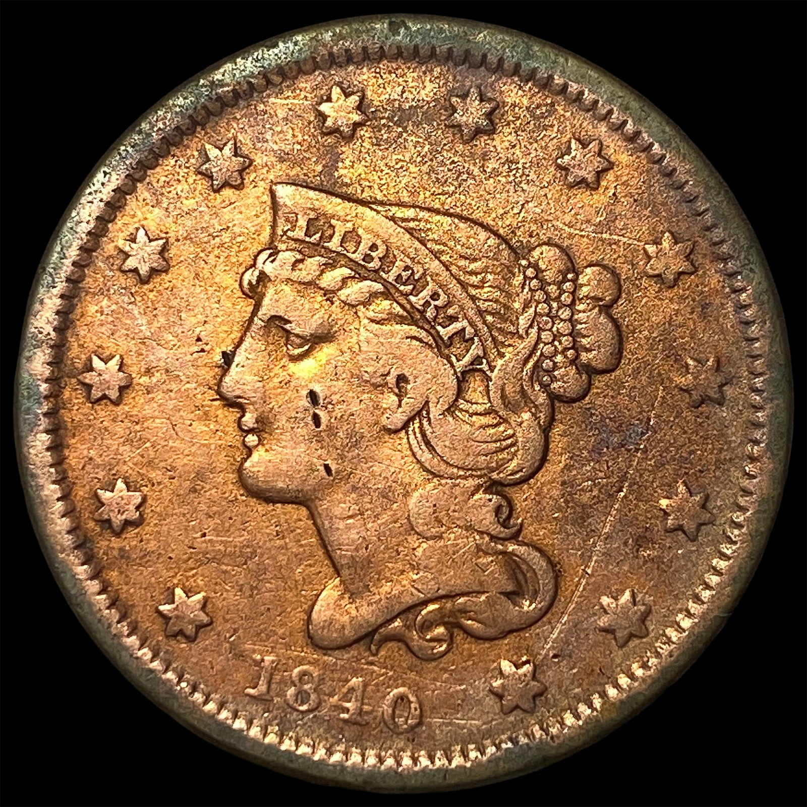 1840 Braided Hair Large Cent NEARLY UNCIRCULATED: 1840 Braided Hair Large Cent NEARLY UNCIRCULATED