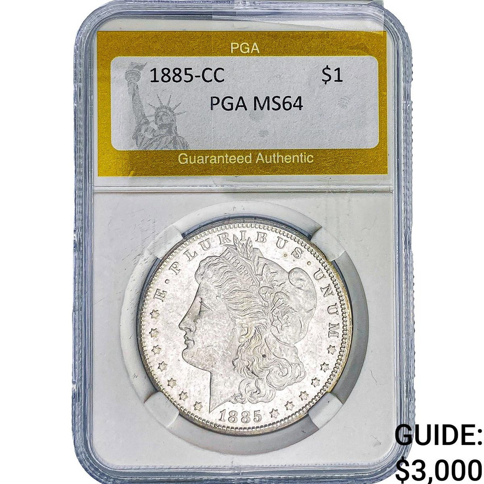 1885-CC Morgan Silver Dollar PGA MS64: 1885-CC Morgan Silver Dollar PGA MS64